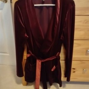Burgundy velvet robe